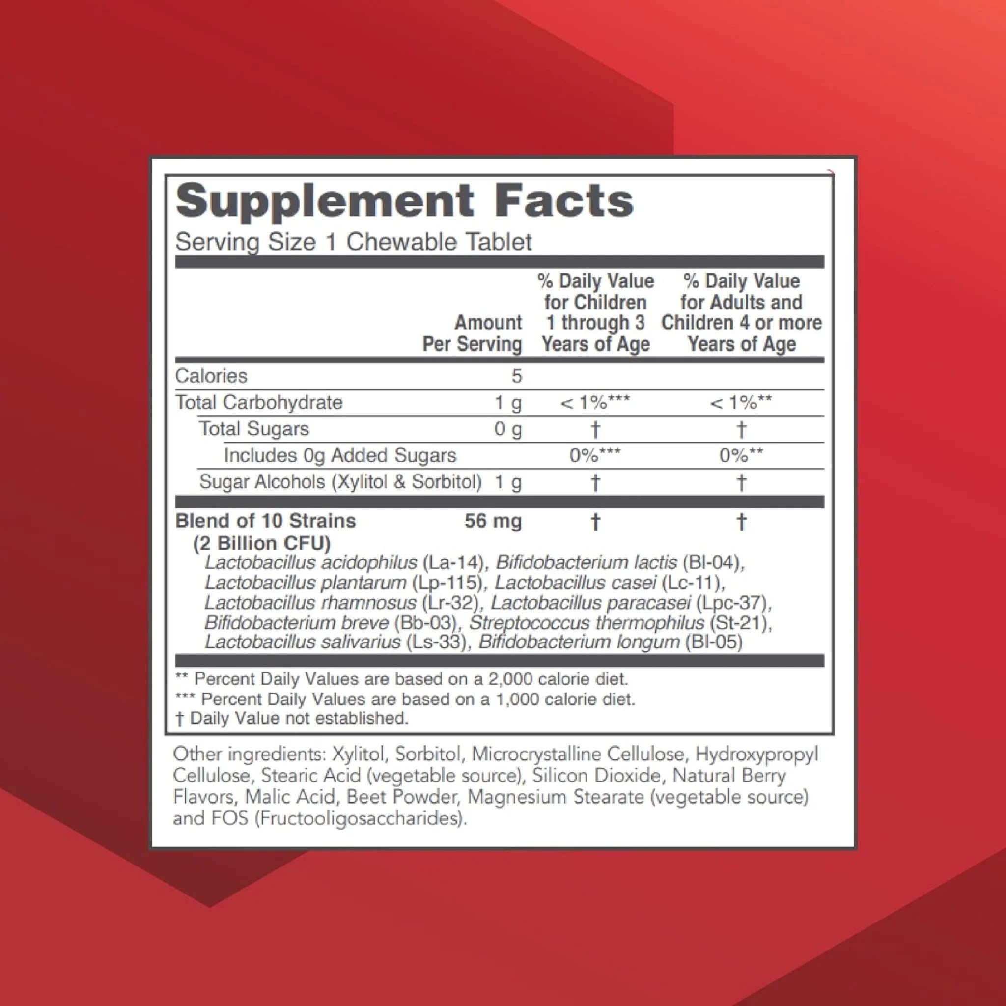 Protocol Chewable Probiotic Berry 90 Chewable Lozenges