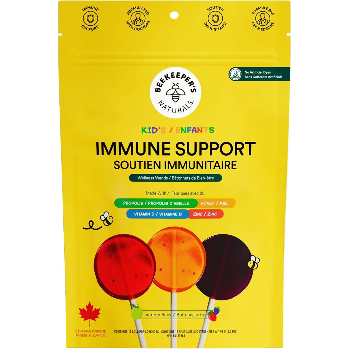 Beekeeper's Naturals Kid's Immune Support Wellness Wands 15 Count Variety Pack