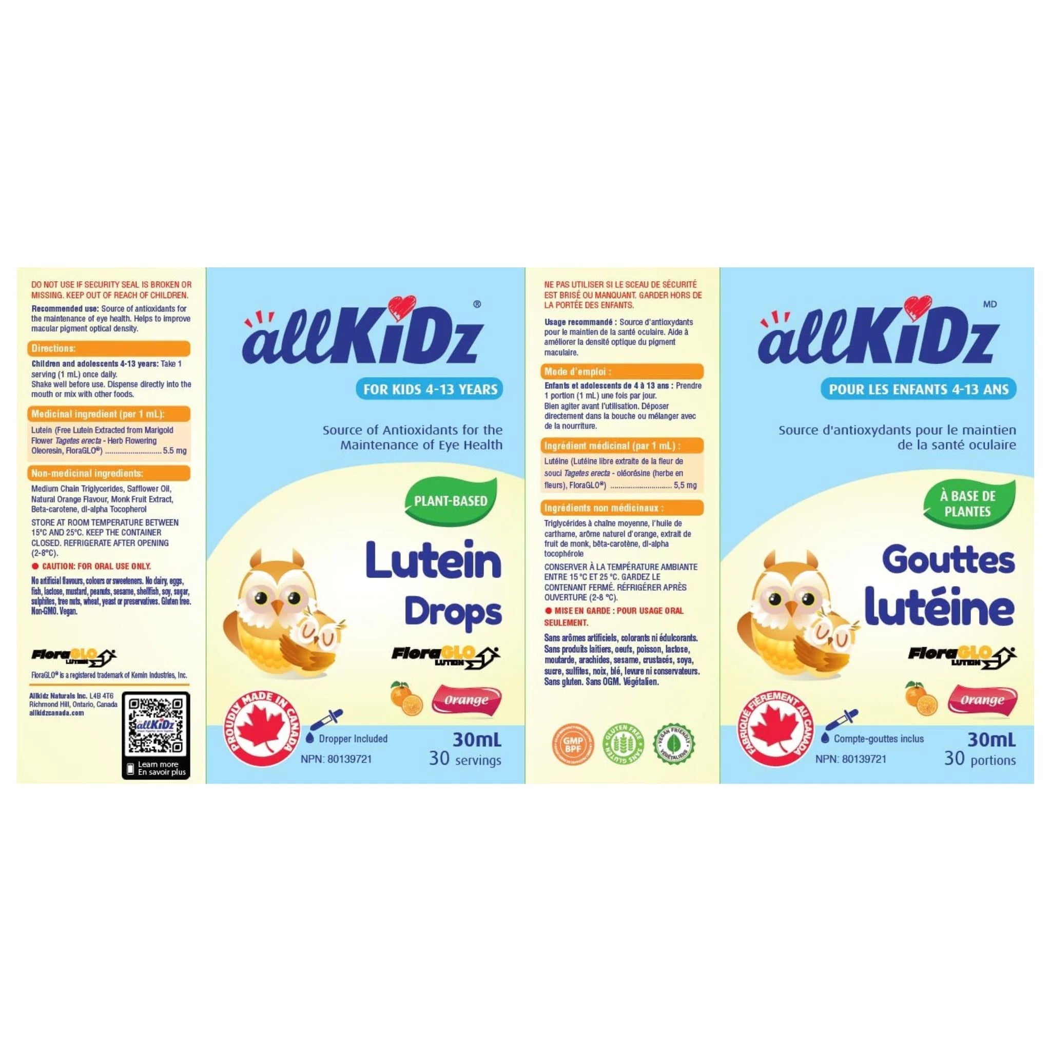 Allkidz Lutein Drops Orange 30ml