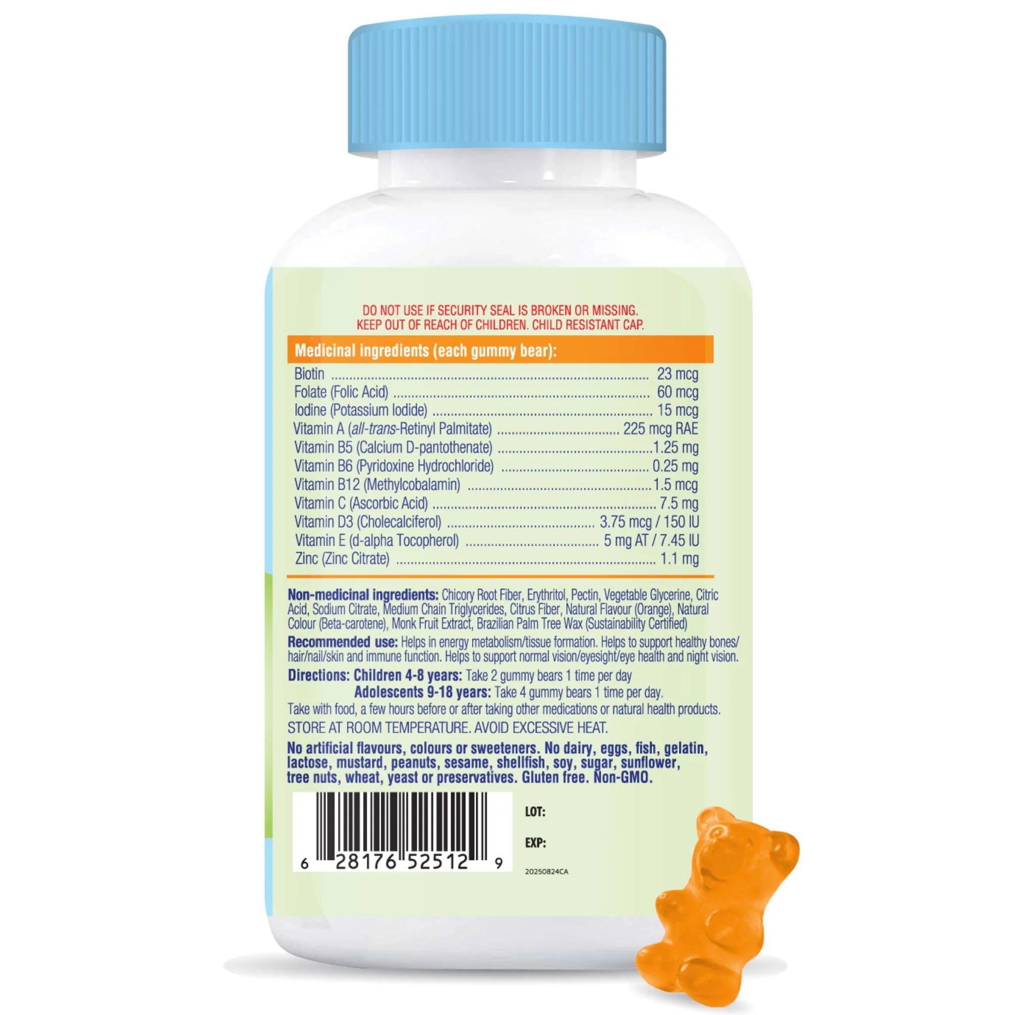 Allkidz Multi Gummy Bears Vegetarian Sugar Free Orange 90 Gummies