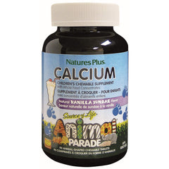 Nature's Plus Animal Parade Children's Chewable Calcium Vanilla Sundae Flavour 90 Tablets