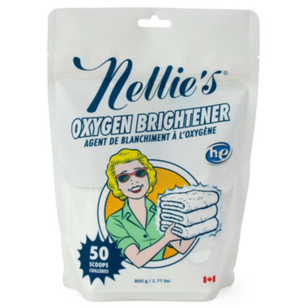 Nellies Oxygen Brightener Refill 800g - Multipurpose Stains Remover, Boosts Oxygen for Bleaching and Whitening, Gentle on Skin, Alternative to Bleach, Free From Chemicals