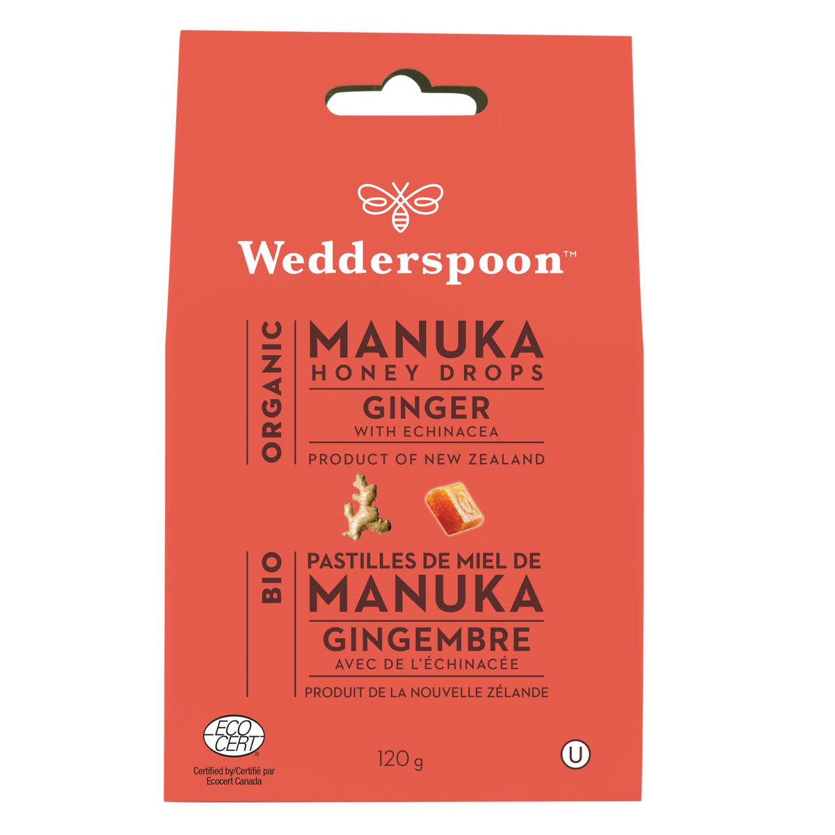 Wedderspoon Manuka Ginger Honey Drops 120g - Nature's Source Inc
