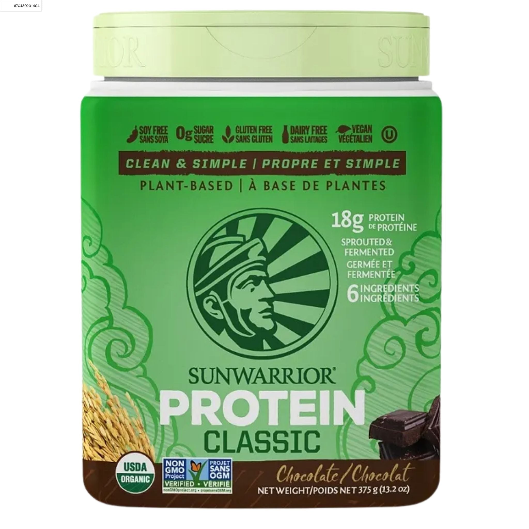 Sunwarrior Classic Organic Protein Chocolate 375g - Nature's Source Inc