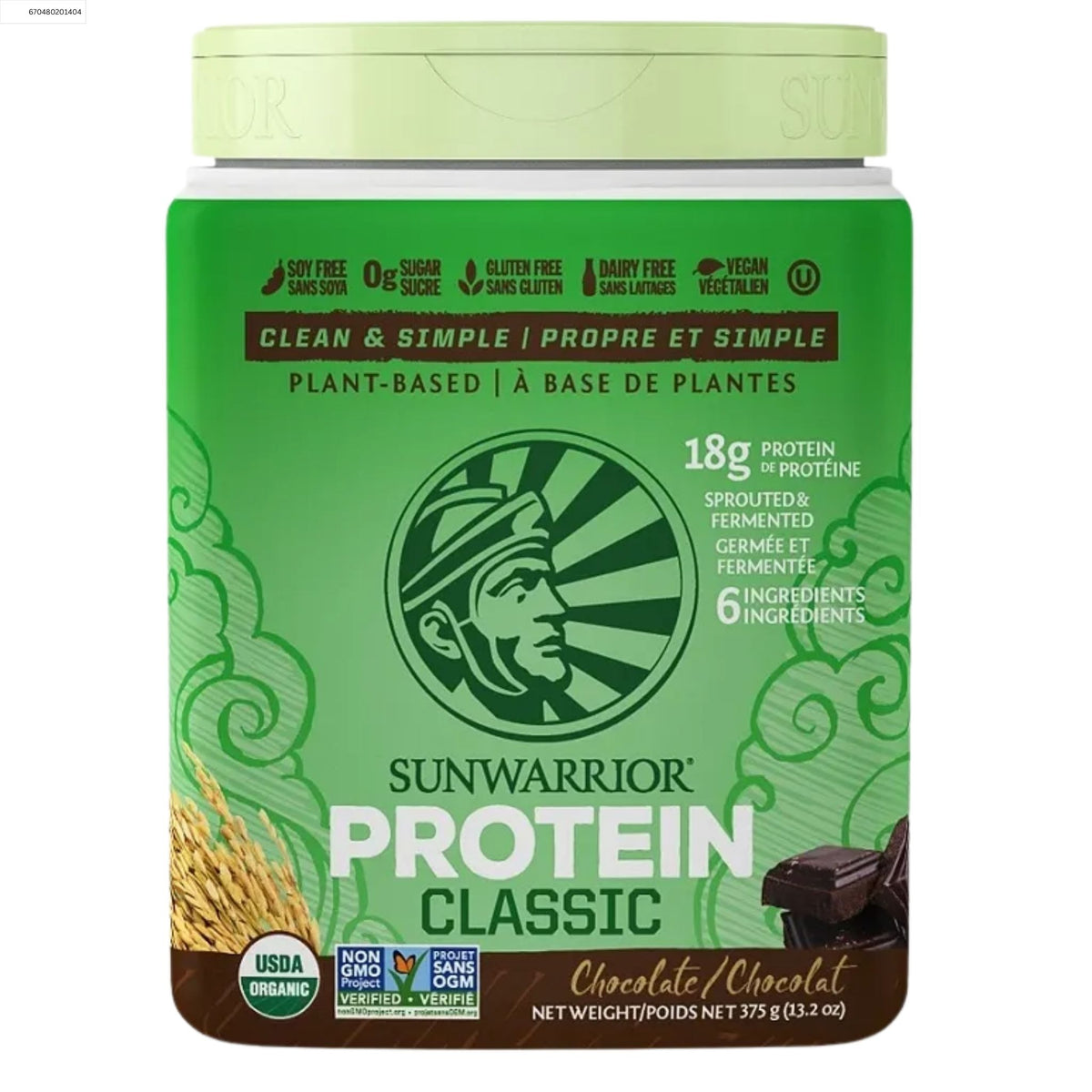 Sunwarrior Classic Organic Protein Chocolate 375g - Nature's Source Inc
