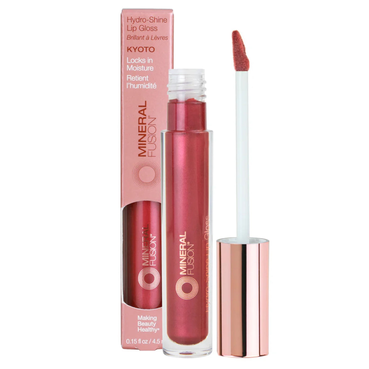 Mineral Fusion Hydro-Shine Lip Gloss Kyoto 5ml - Provides Glossy Finish With No Harsh Ingredients, Keeps Lips Soft and Nourished, Contains Natural Ingredients That Nourishes the Skin