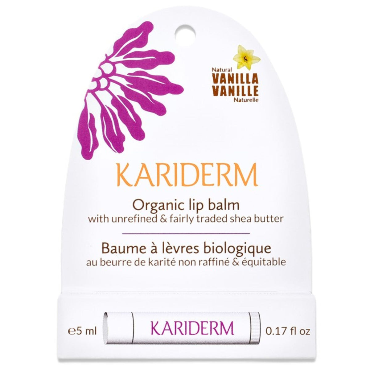 Kariderm Organic Lip Balm Vanilla 5ml - Nature's Source Inc