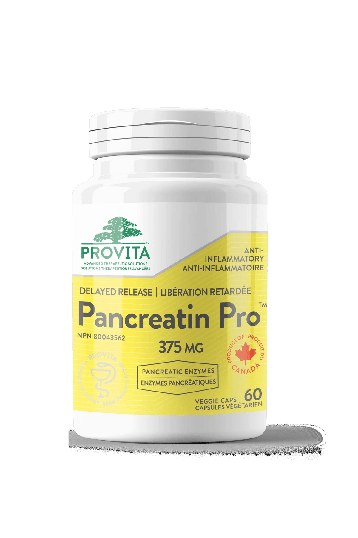 Provita Pancreatin Pro 60 Vegan Capsules - Promotes Digestion, Reduces Inflammation and Food Allergy, Stomach Acid Resistant, High Potency Proteolitic Enzyme