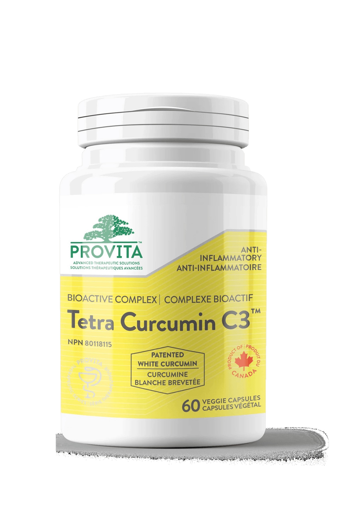 Provita Tetra Curcumin C3, 60 Vegan Capsules - Possess Anti-inflammatory Properties, High Absorption Rate, Maintain Blood Sugar Levels, Improves Motor Nerves Conductivity