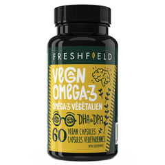 FreshField Vegan Omega-3 DHA + DPA 60 Vegan Capsules - Supports Cognitive Health And Healthy Aging, Plant-Based Omega-3 Supplement That Promotes Overall Brain Function, and Enhance Heart, Joint, Cognitive Health