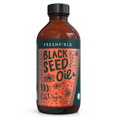 FreshField Black Seed Oil 237ml - Pure Virgin Powerful Antioxidant, It Helps In Maintaining Blood Sugar Levels, Healthier Heart, And Digestive Systems, High-Quality Black Seed Oil That Is Suitable For List Of Ailments