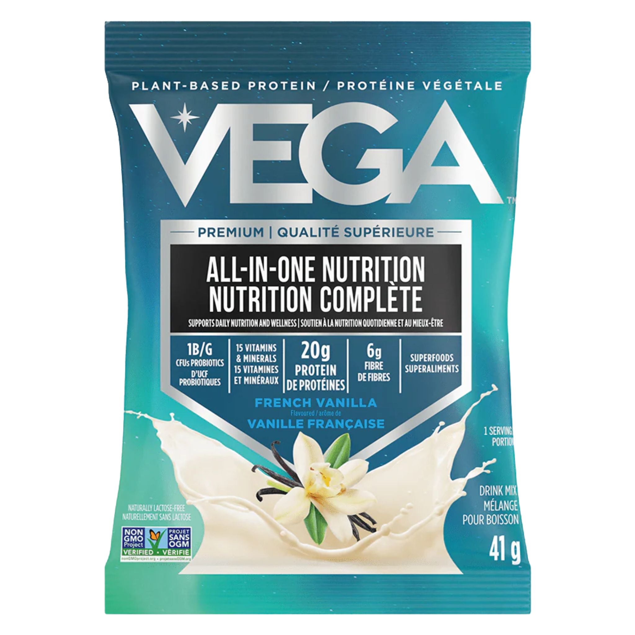 Vega All - In - One Nutrition French Vanilla 41g - Nature's Source Inc