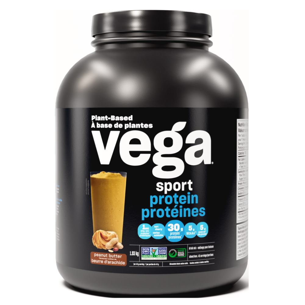 Vega Plant-Based Sport Protein Peanut Butter 1.93kg - Support Recovery, Helps Build Muscle, Suitable for Athletes, Keto-Friendly Powder Having Smooth Taste and Texture