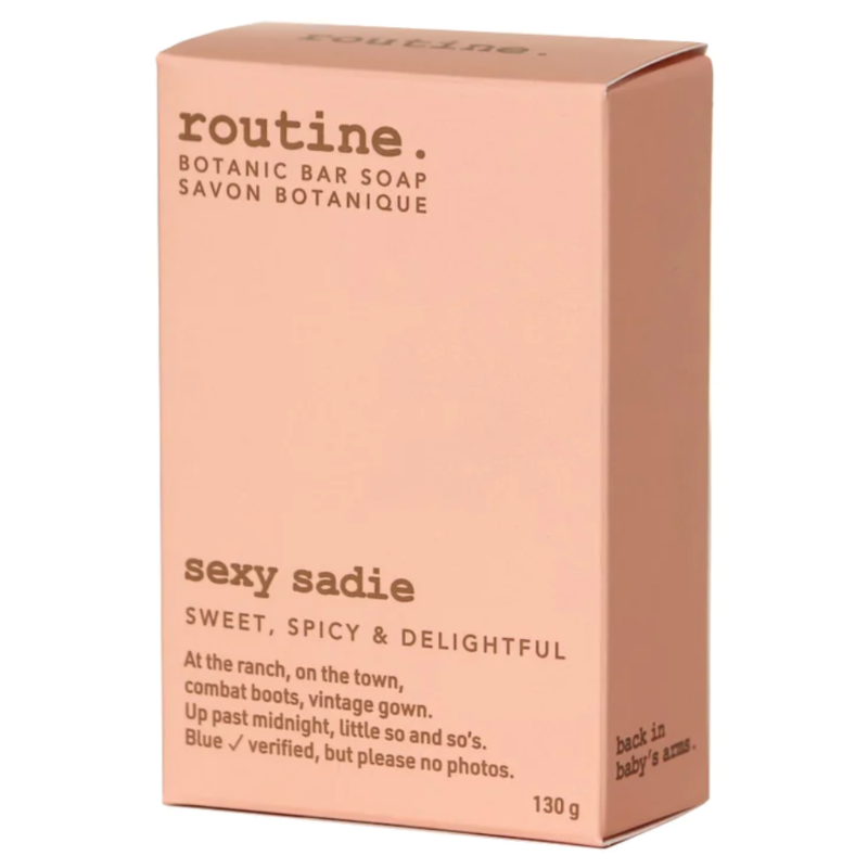 Routine Sexy Sadie Bar Soap 130g - a Natural Botanic Soap Bar for Hands, Body, Face & Everything in Between, Leaving You Clean and Smelling Just How You Want