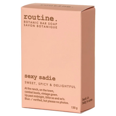 Routine Sexy Sadie Bar Soap 130g - a Natural Botanic Soap Bar for Hands, Body, Face & Everything in Between, Leaving You Clean and Smelling Just How You Want