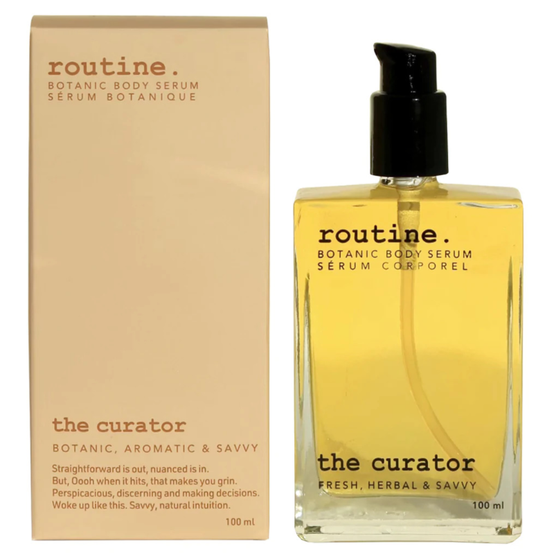 Routine the Curator Botanic Body Serum 100ml - Eucalyptus, Geranium, Cocoa & Black Spruce is Your Scent Story, and the Main Character is Your Smooth-as-jazz Skin