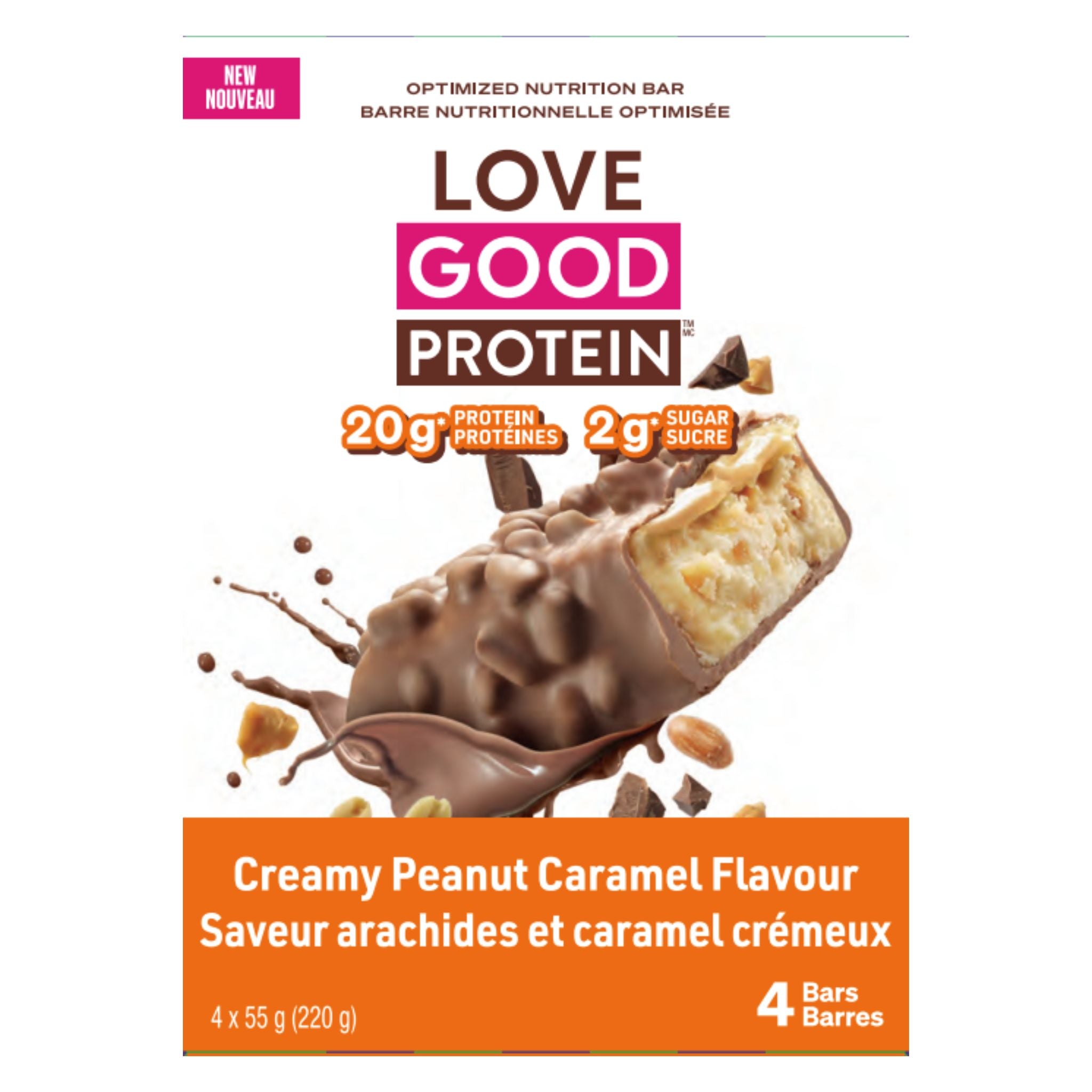 Love Good Foods Peanut Caramel Protein Bar 4 Count - Nature's Source Inc