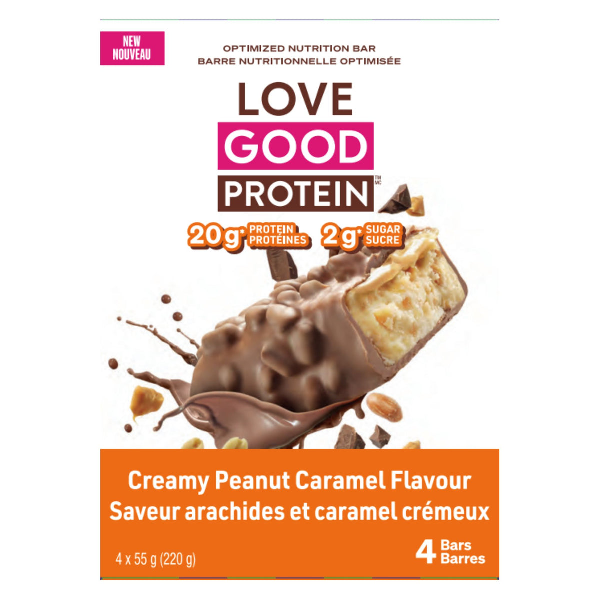 Love Good Foods Peanut Caramel Protein Bar 4 Count - Nature's Source Inc