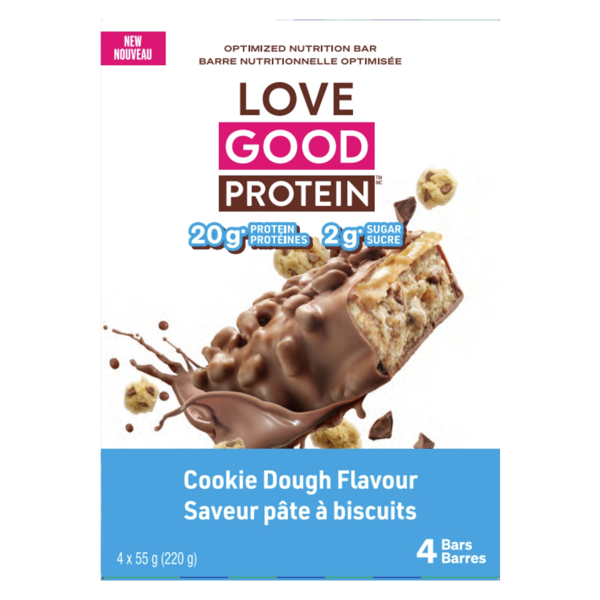 Love Good Foods Cookie Dough Protein Bar 4 Count - Nature's Source Inc
