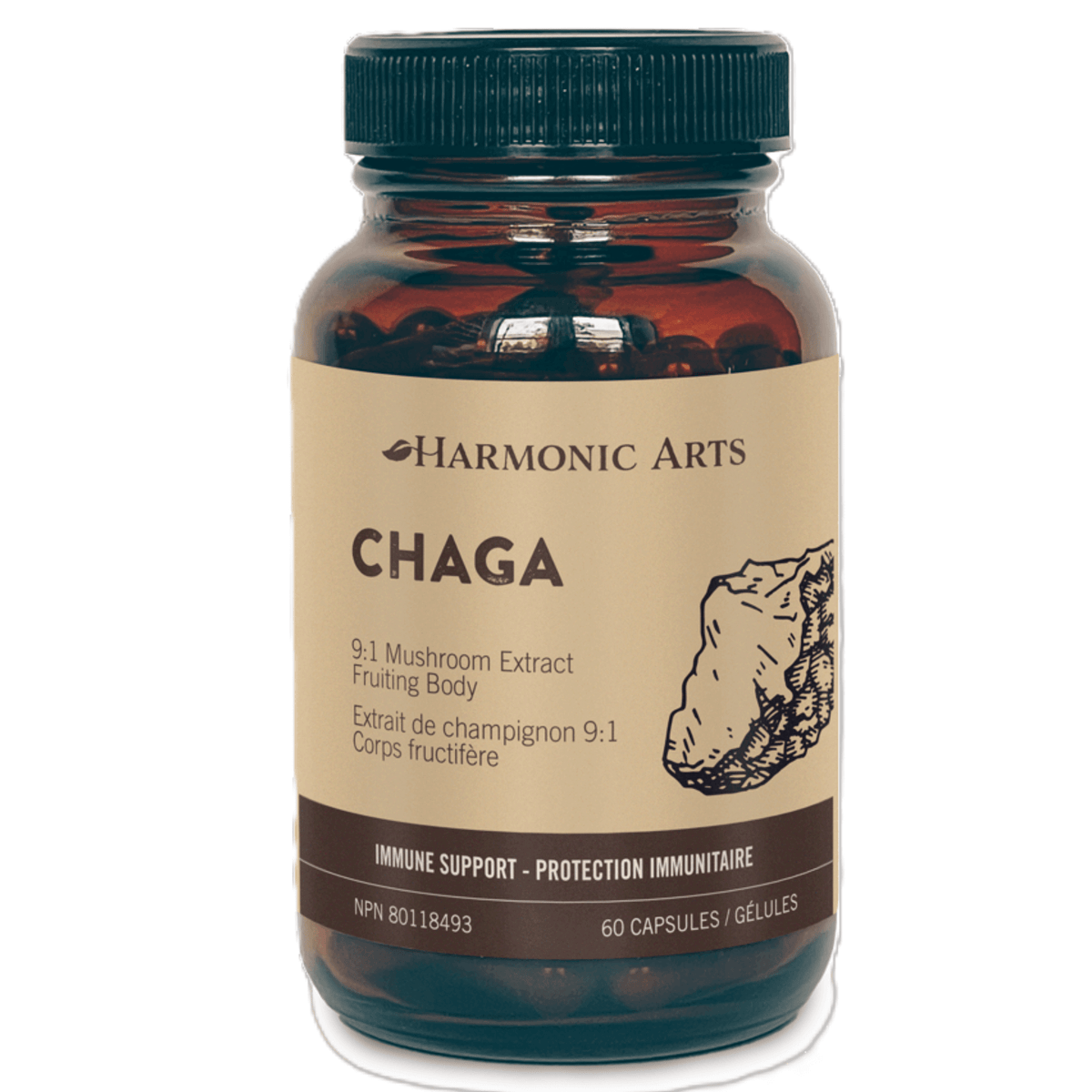 Harmonic Arts Chaga 9:1 Mushroom Extract 60 Capsules