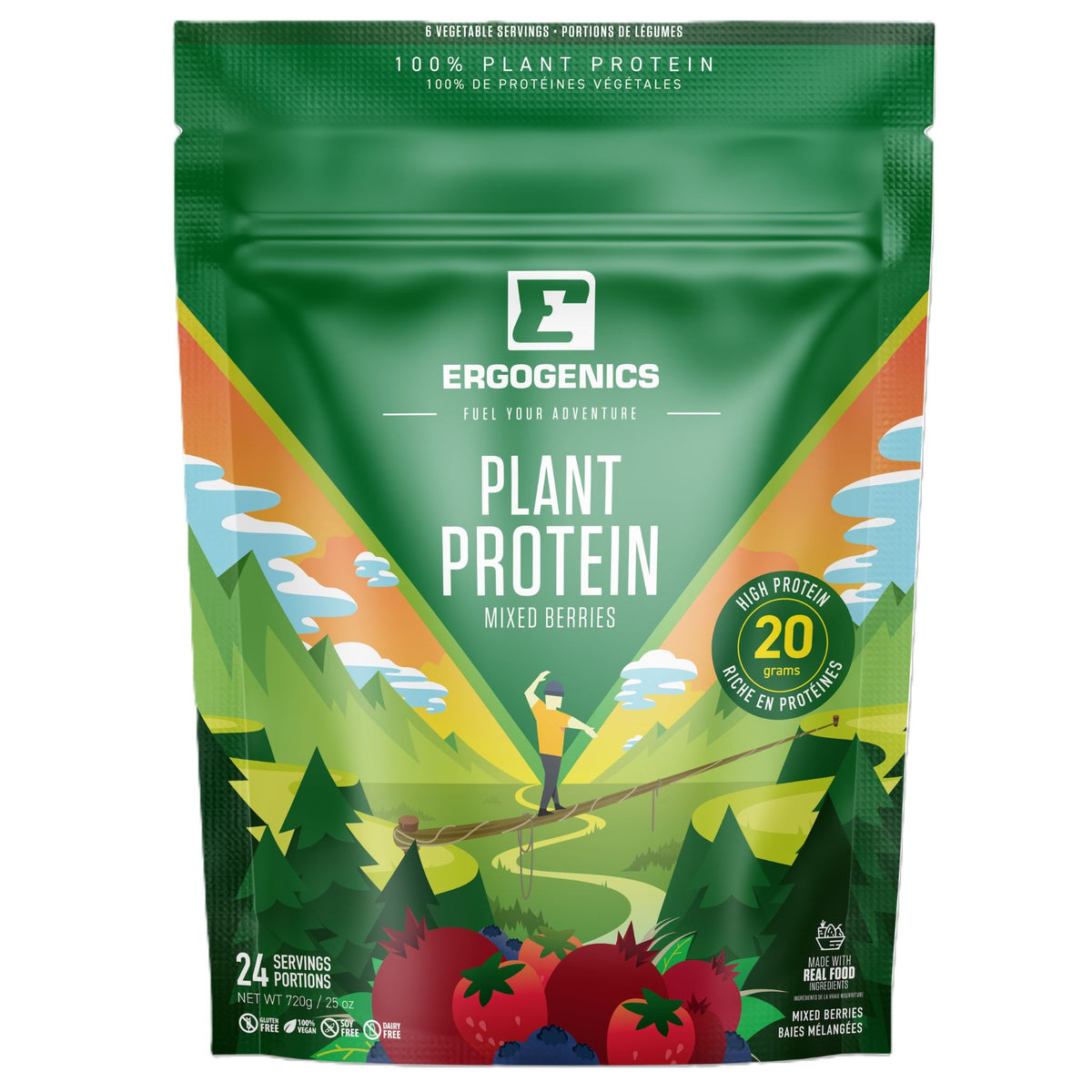 Ergogenics Nutrition Plant Protein Mixed Berries 720g - Nature's Source Inc
