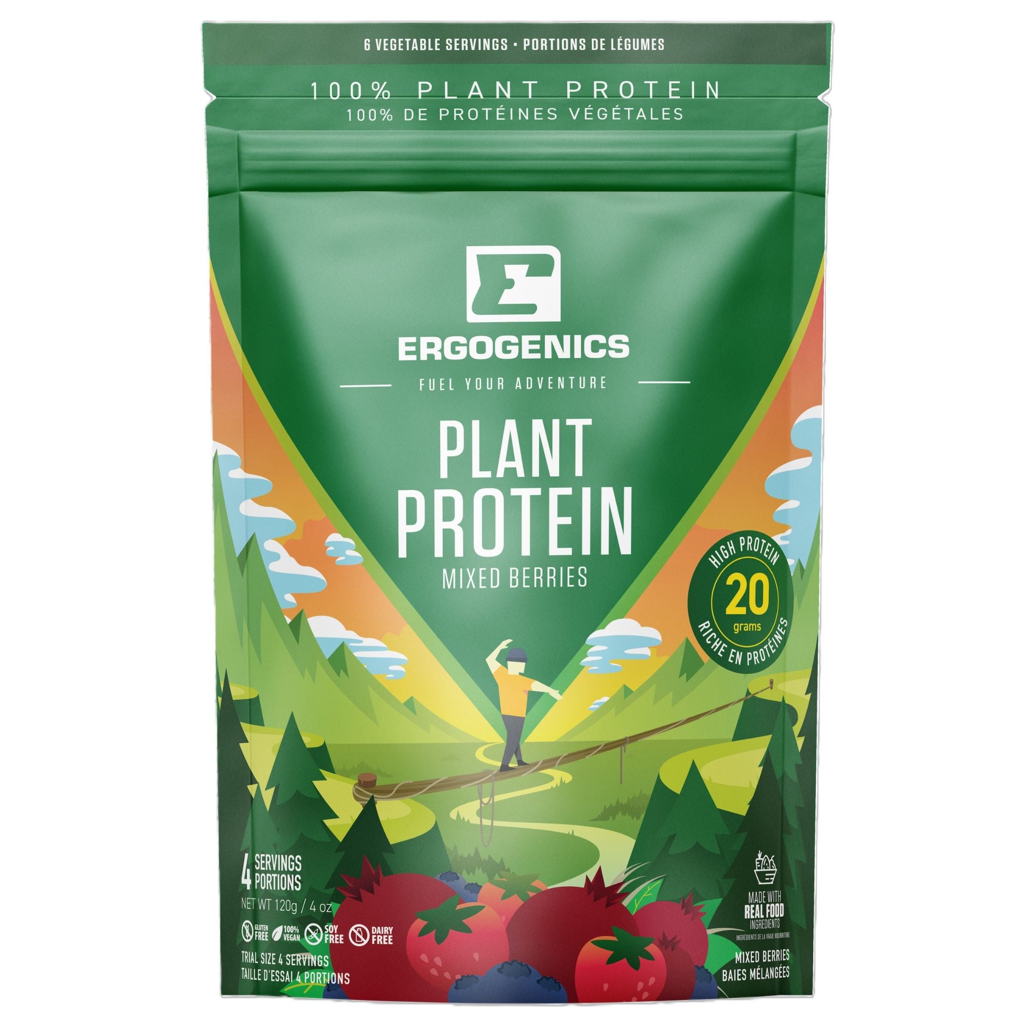 Ergogenics Nutrition Plant Protein Mixed Berries 120g - Nature's Source Inc