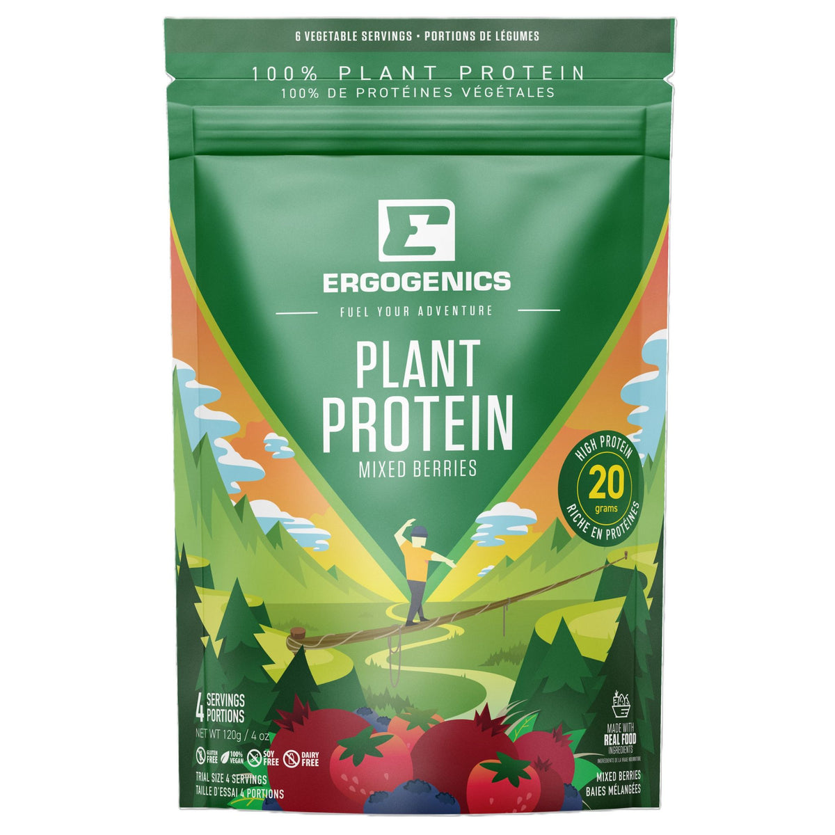 Ergogenics Nutrition Plant Protein Mixed Berries 120g - Nature's Source Inc