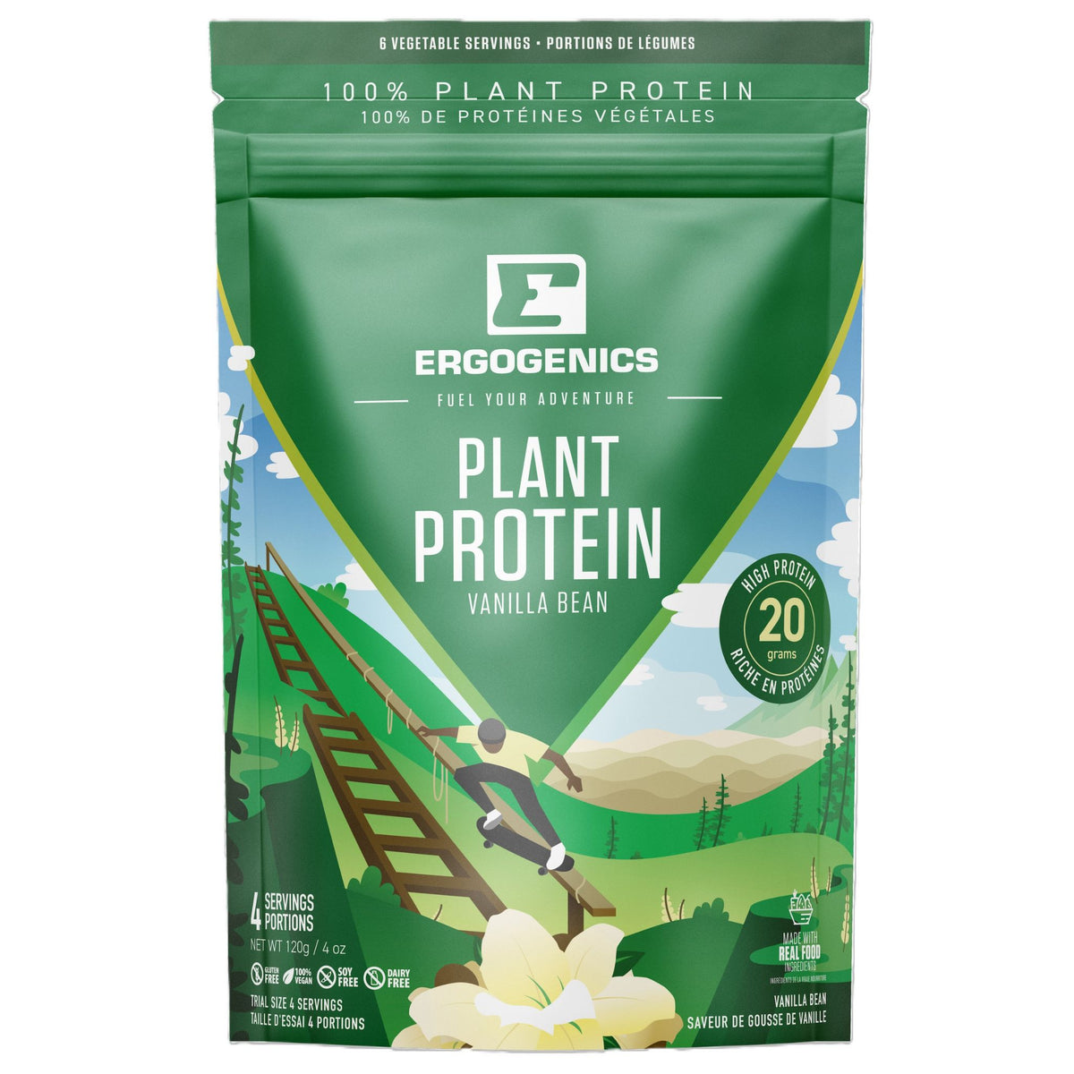 Ergogenics Nutrition Plant Protein Vanilla Bean 120g - Nature's Source Inc