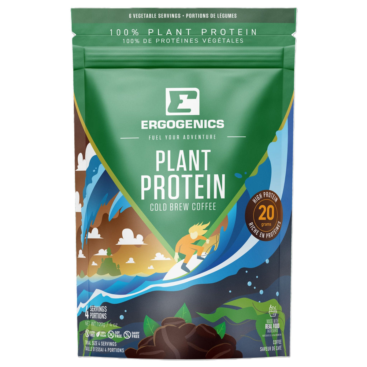 Ergogenics Nutrition Plnt Protein Cold Brew Coffee 120g - Nature's Source Inc