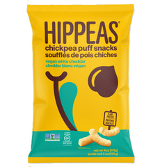 Hippeas Chickpea Puff Snacks Vegan White Cheddar 113g - An Entirely Plant-Based Snack, Made From Sustainably Grown Chickpeas, Rich Source Of Plant-Based Protein, Fiber And Far Out Flavour