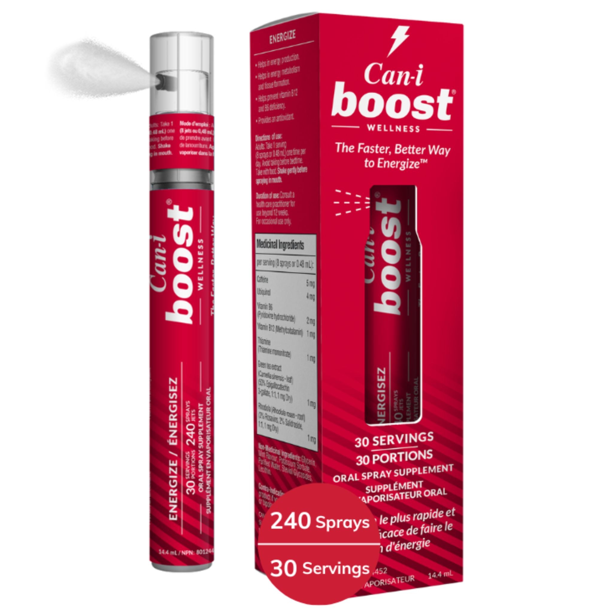 Can - i Boost Mental Energy, Focus, B12 Alertness - Fast Acting Vitamin Spray - 30 servings - Nature's Source Inc