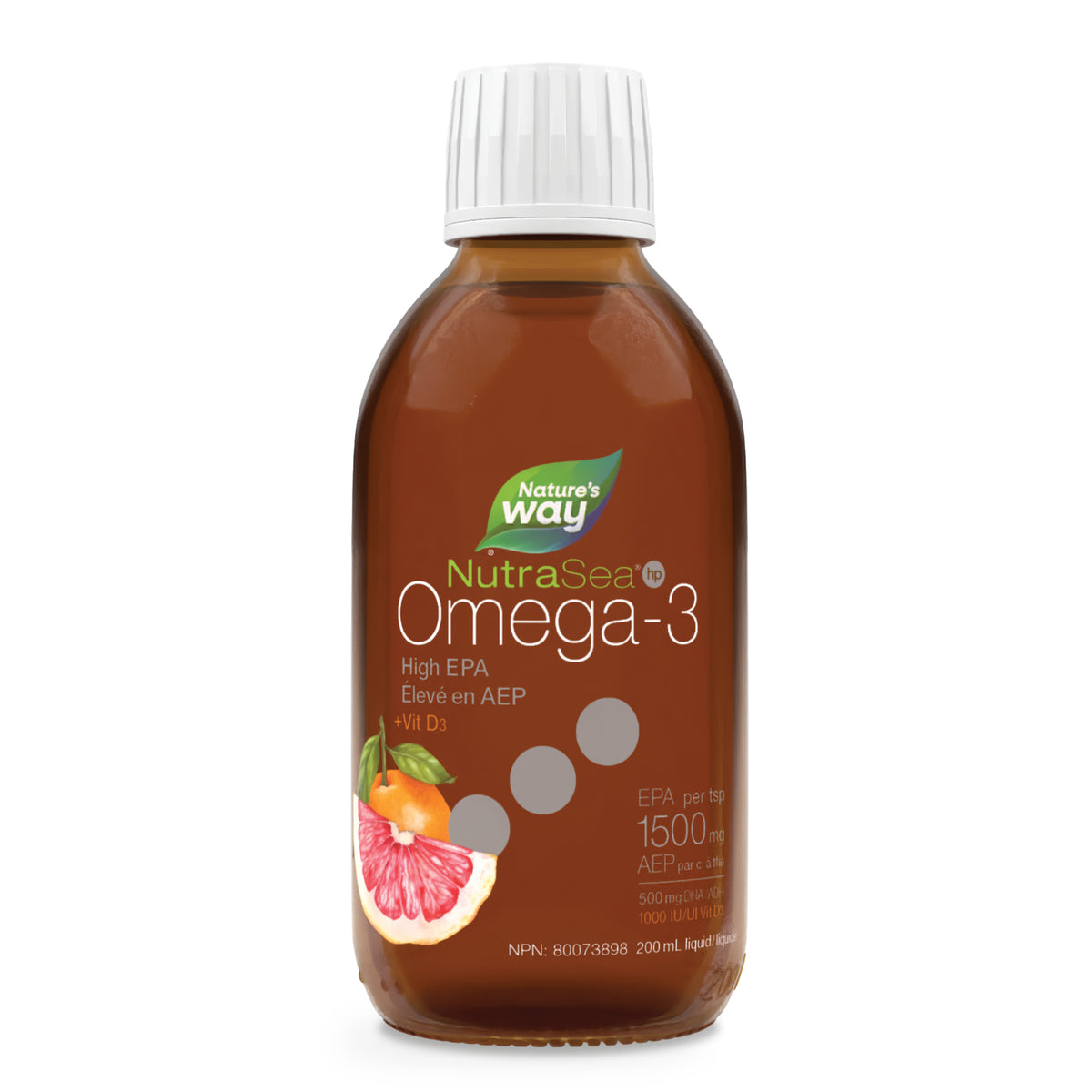 NutraSea HP + D Omega - 3 Grapefruit Tangerine, 200ml - Nature's Source Inc