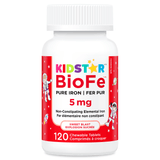 Kidstar BioFe Pure Iron 5mg 120 Sweet Blast Chewable Tablets - Helps To Prevent Iron Deficiency And Anemia, Suitable For Digestive Health, Contains Pure Ingredients - Nature's Source Inc