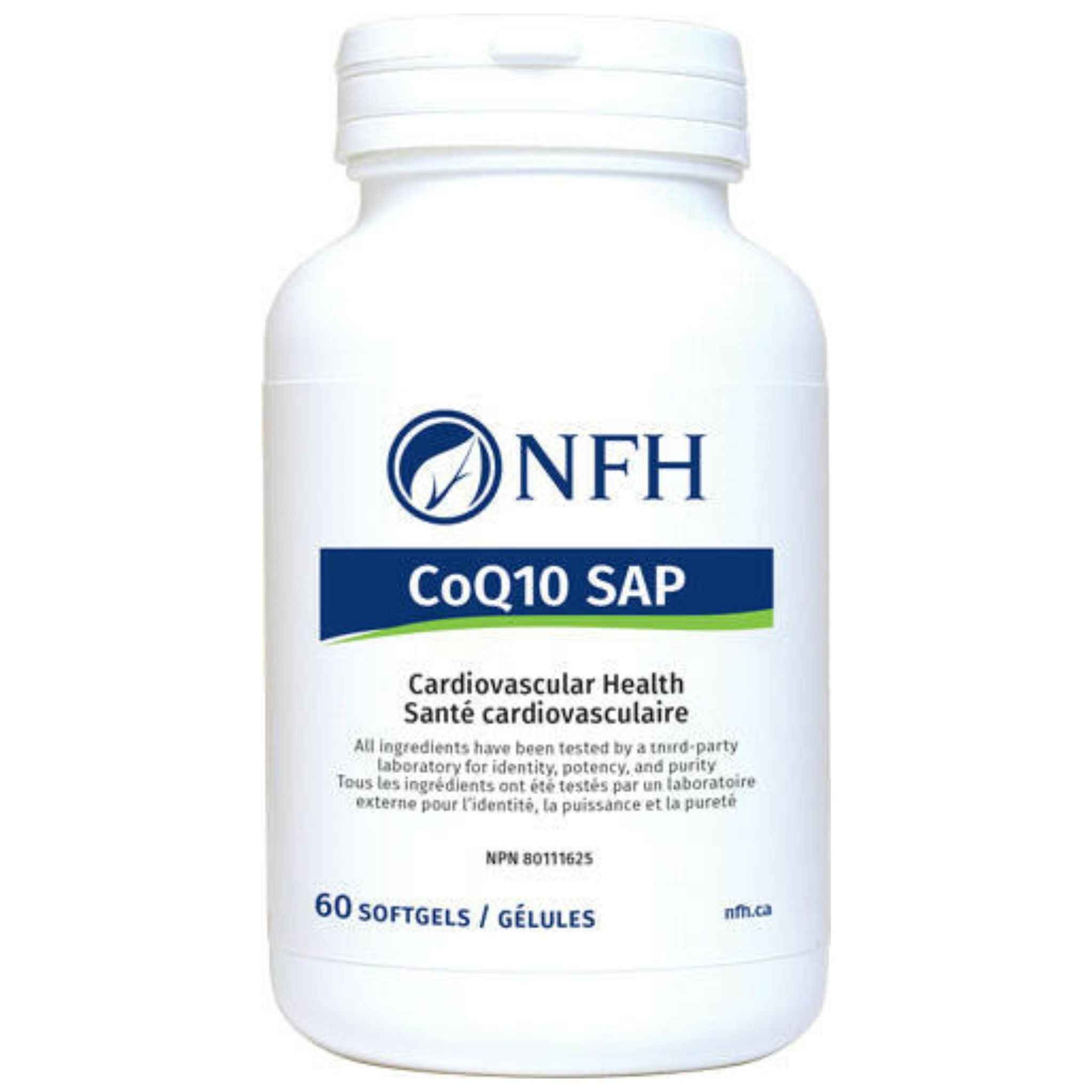 NFH CoQ10 SAP 60 Soft Gels - Science - Based Fermented Coenzyme Q10, Support Cardiovascular Health - Nature's Source Inc
