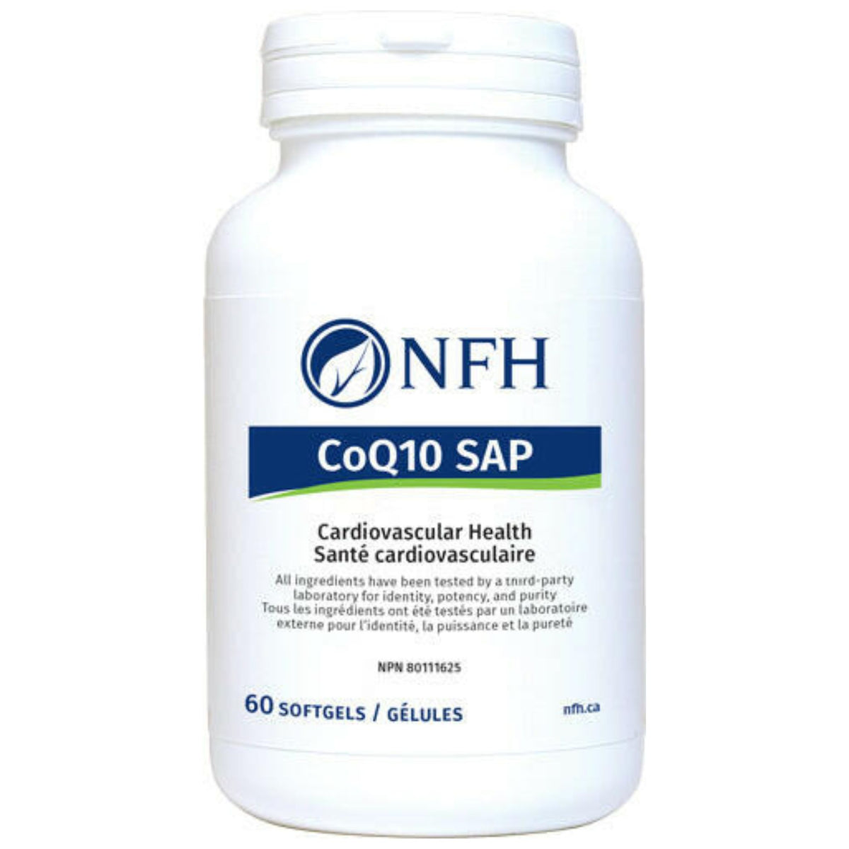 NFH CoQ10 SAP 60 Soft Gels - Science - Based Fermented Coenzyme Q10, Support Cardiovascular Health - Nature's Source Inc