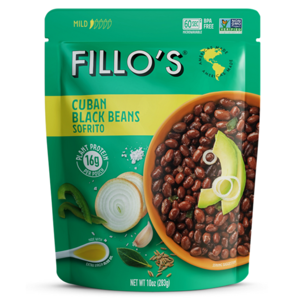 Fillo's Sofrito Beans Cuban Black Mild 283g - Ready to Eat Sofrito & Beans, Made with Fresh Vegetables, Gluten-Free, Plant Protein and Vegan Friendly