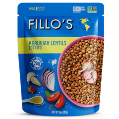 Fillo's Sofrito Beans Peruvian Lentils Mild 283g - Seasoned With Red Sofrito, Ready to Eat, Vegan Friendly, Plant Protein, Made With Extra Virgin Olive Oil