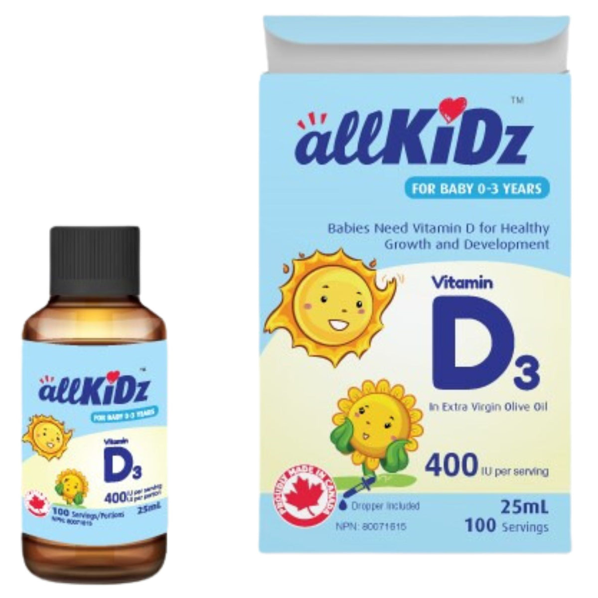 Allkidz Naturals Vitamin D3 25ml