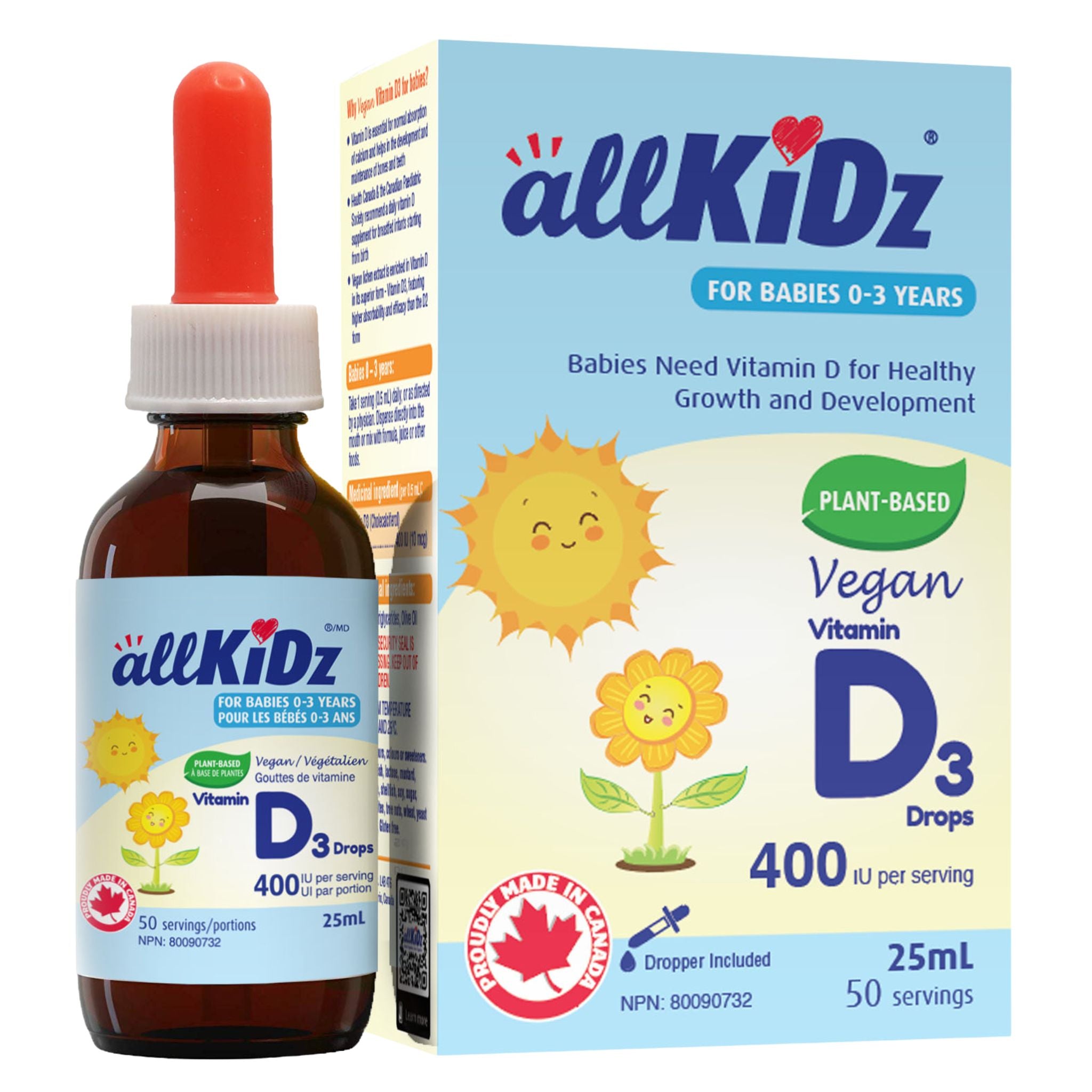 Allkidz Naturals Vitamin D3 25ml - Nature's Source Inc