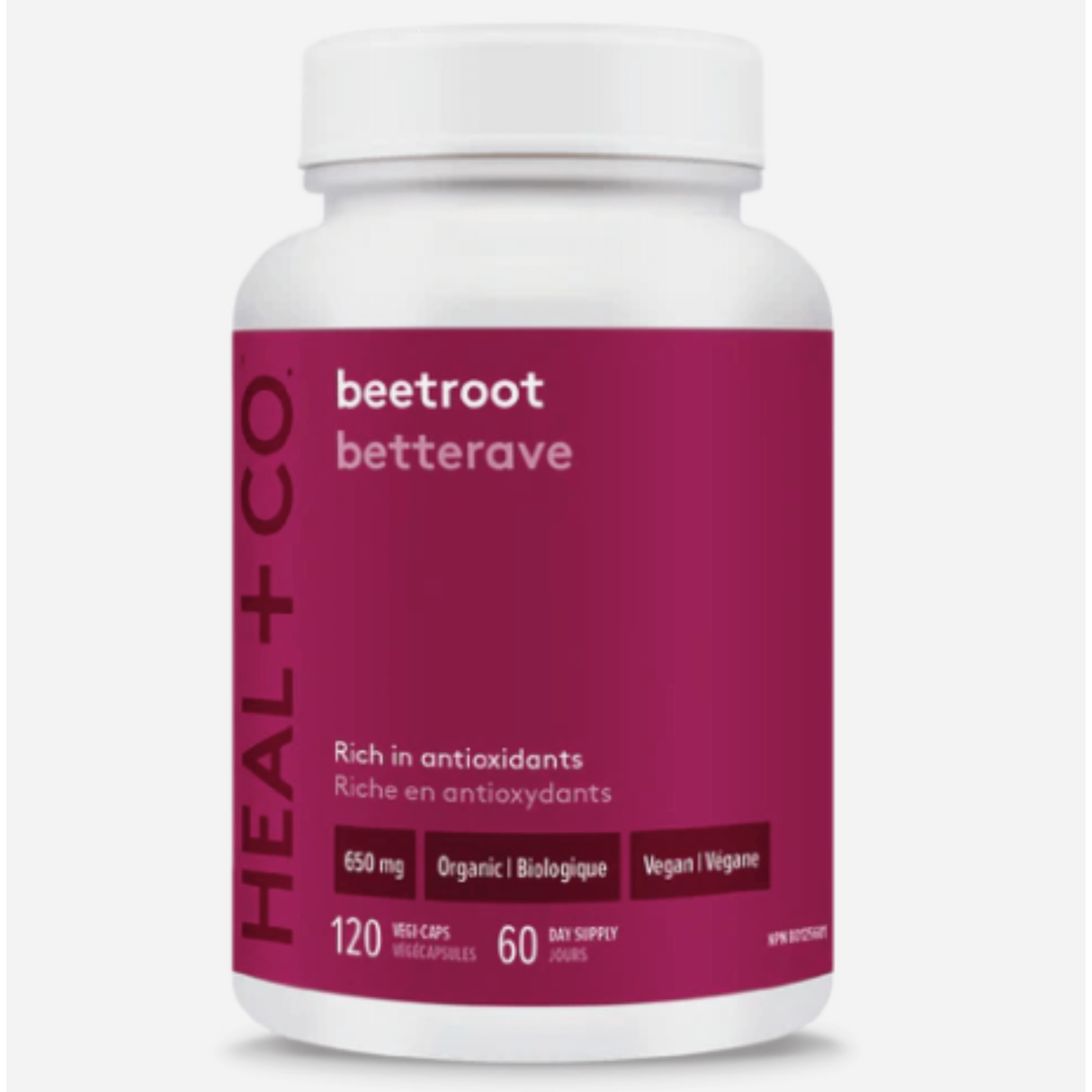 Heal + Co. Beetroot 650mg 120 Vegetarian Capsules