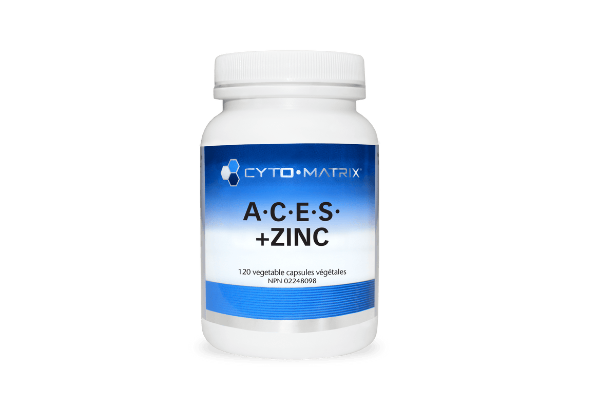 Cyto-Matrix Active A.C.E.S. + Zinc 120 Vegan Caps - An Antioxidant Formula for Immunity, Skin Health, Tissue Healing, Male Fertility and Hormonal Support