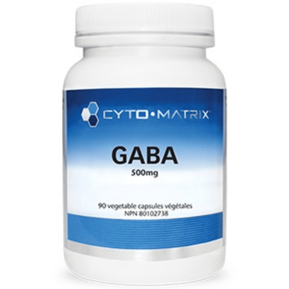 Cyto - Matrix Gaba 500mg 90 Vegan Capsules - Support Stress, Sleep, and Mood, Calms Overactive Central Nervous System, Inhibitory Neurotransmitter in Brain - Nature's Source Inc