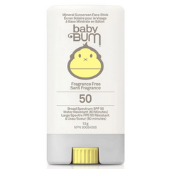 Sun Bum Baby Bum SPF 50 Sunscreen Fragrance-Free Face Stick 13g - A Plant-Based Formula That Absorbs Quickly to the Face for UVA/UVB Protection, Nourish and Hydrate All Skin Types, Suitable for Babies