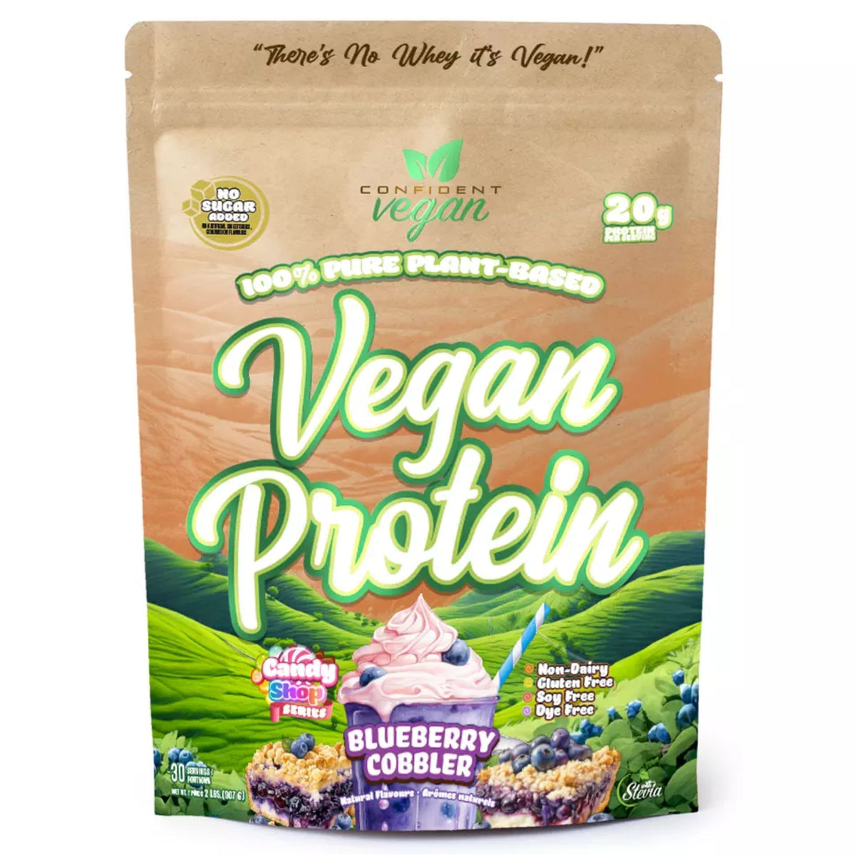 Confident Vegan Protein Blueberry Cobbler 907g - Nature's Source Inc