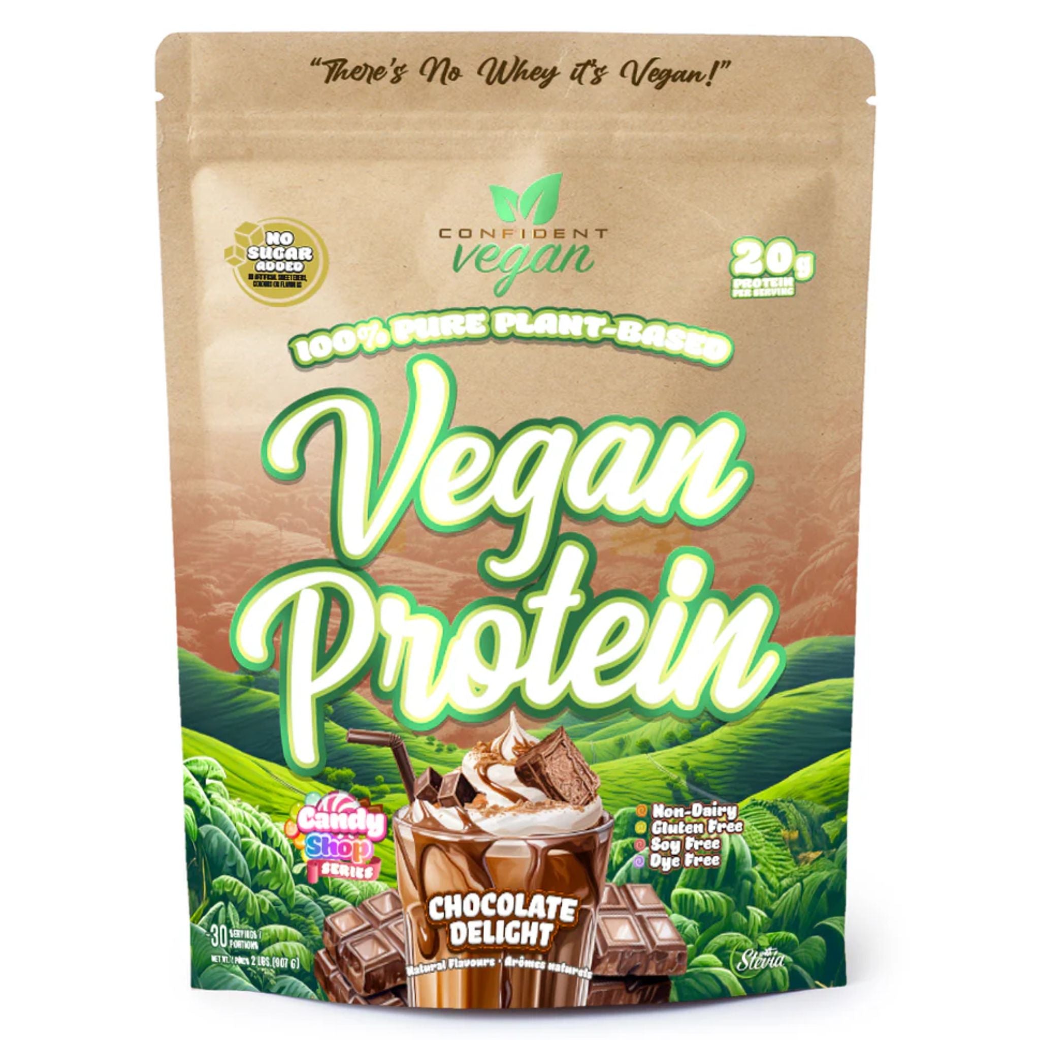 Confident Vegan Protein Chocolate Delight 907g - Nature's Source Inc