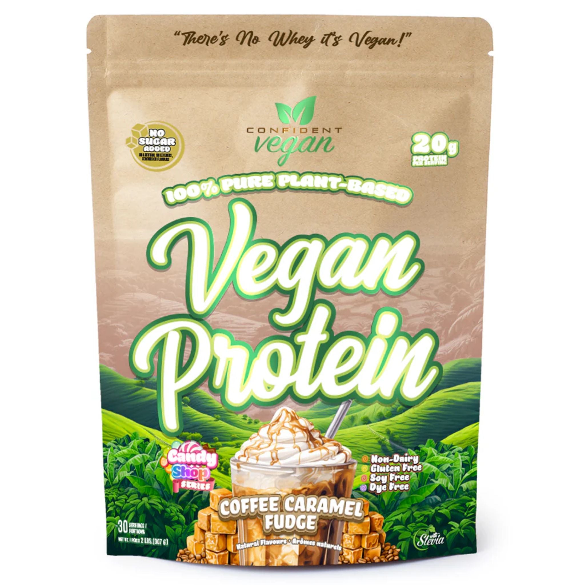 Confident Vegan Protein Coffee Carmel Fudge 907g - Nature's Source Inc