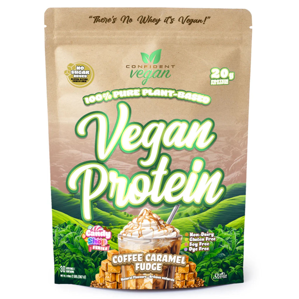 Confident Vegan Protein Coffee Carmel Fudge 907g - Nature's Source Inc