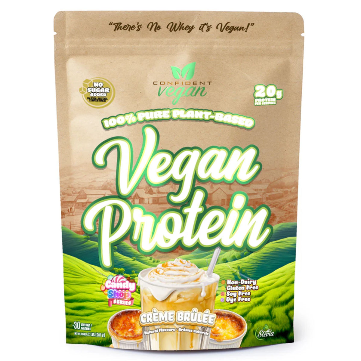 Confident Vegan Protein Crème Brulee 907g - Nature's Source Inc