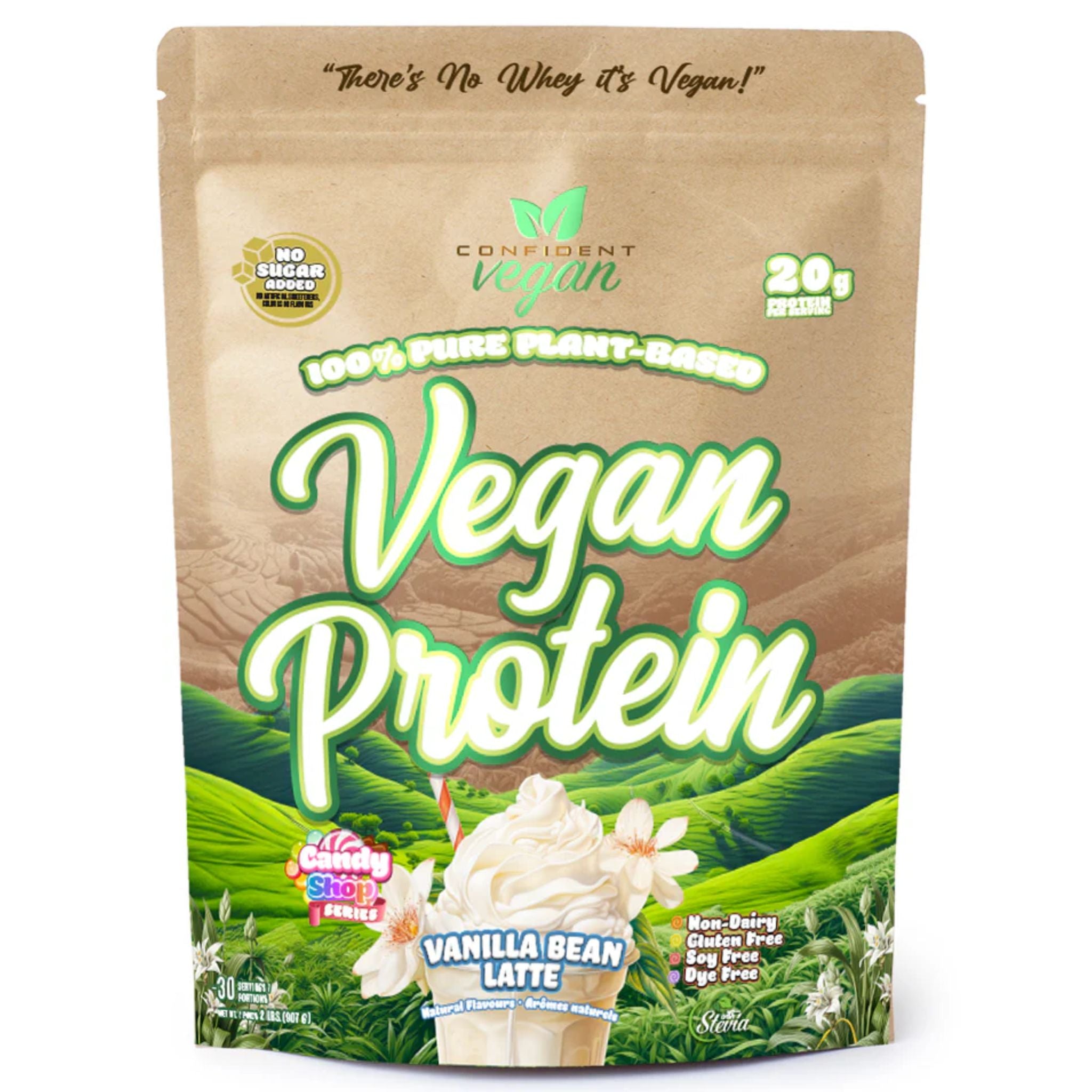 Confident Vegan Protein Vanilla Bean Latte 907g - Nature's Source Inc