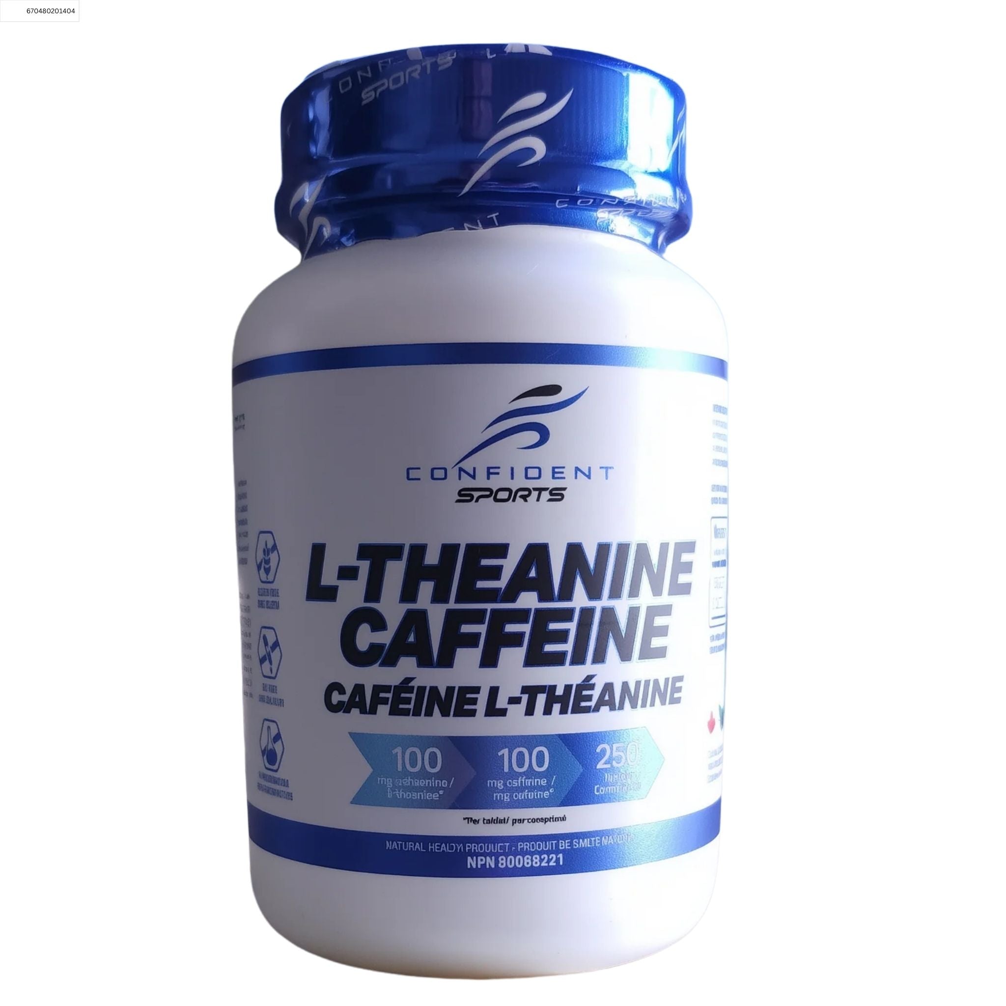 Confident Sports L - Theanine & Caffeine 250 Tablets - Nature's Source Inc